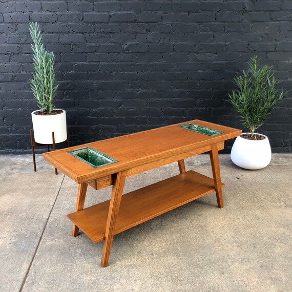 Mid Century Modern Console Table With Integrated Planter - Lane Furniture Mid Century Coffee Table