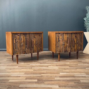 Pair of Mid-Century Modern Brutalist Night Stands by Lane, c.1960s image 5