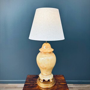 Vintage Hollywood Regency Alabaster Table Lamp, c.1960s image 1