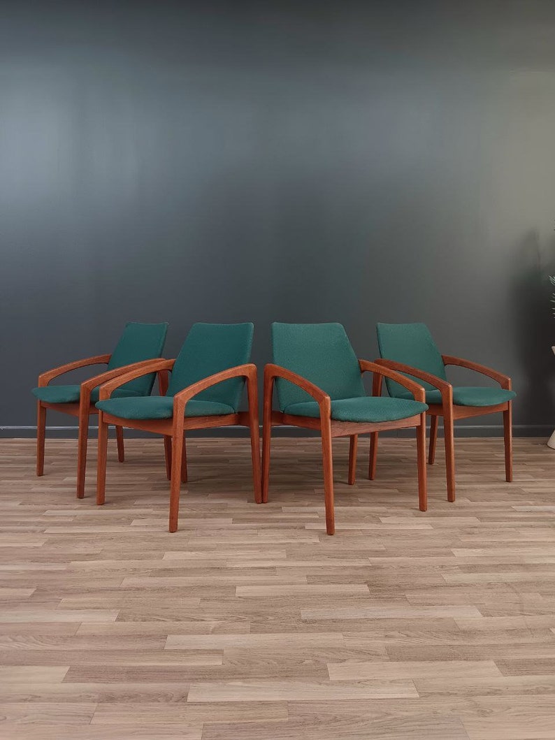 Set of 4 Mid-Century Danish Modern Dining Chairs by Kai Kristiansen image 1