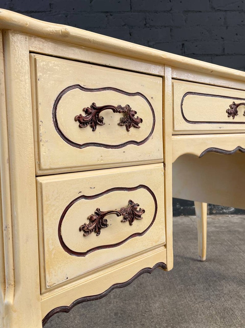 Vintage French Provincial Style Painted Writing Desk, c.1960s image 8