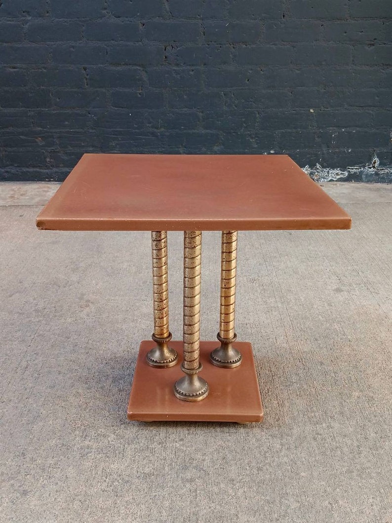 Hollywood Regency Column Style Side Table, c.1960s image 1