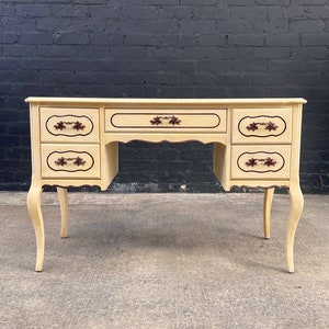 Vintage French Provincial Style Painted Writing Desk, c.1960s image 5