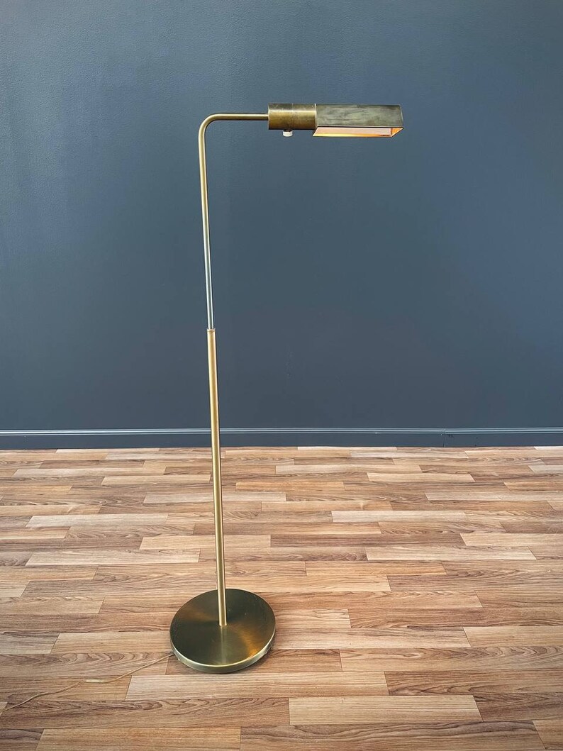 Mid-Century Modern Articulating Brass Floor Lamp by Casella, c.1970s image 1