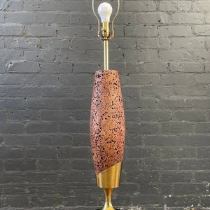 Mid-Century Modern Terracota & Brass Accent Table Lamp, c.1960s image 1