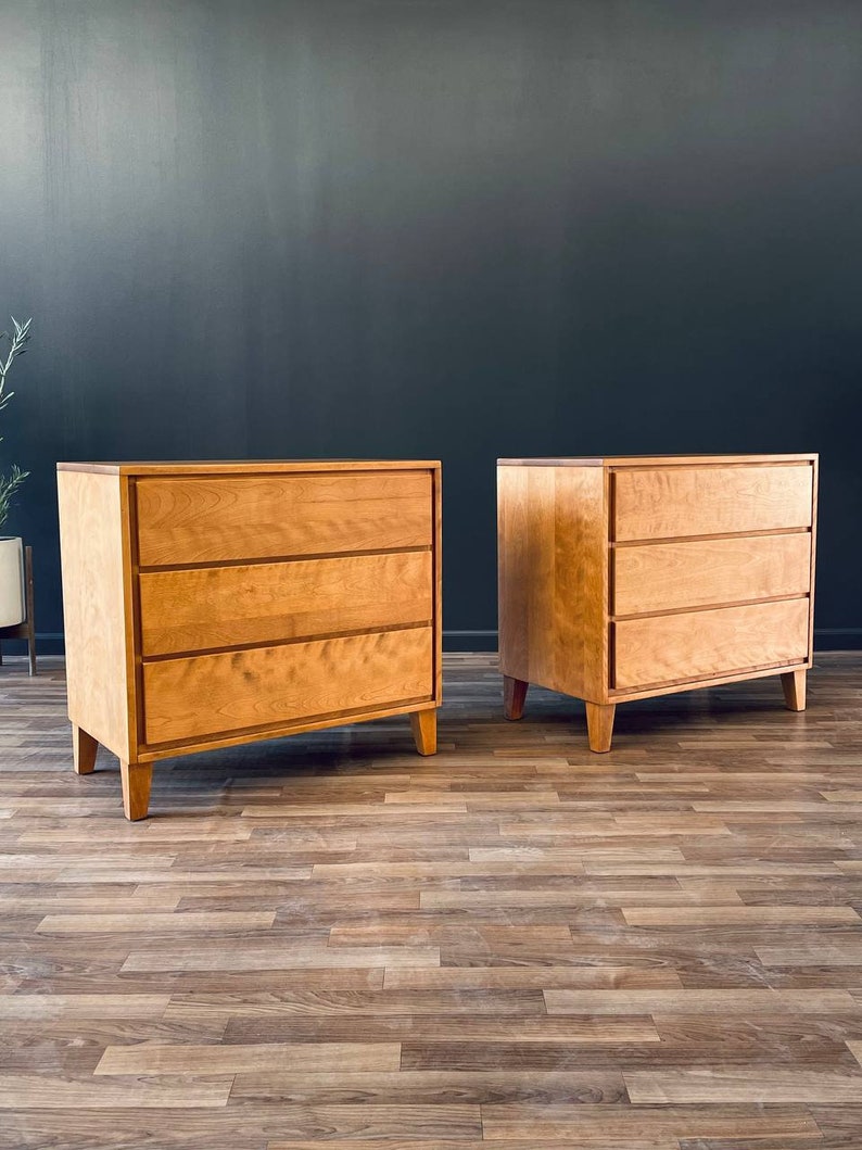 Pair of Mid-Century Modern Dressers by Russel Wright for Conant Ball, c.1950s image 3