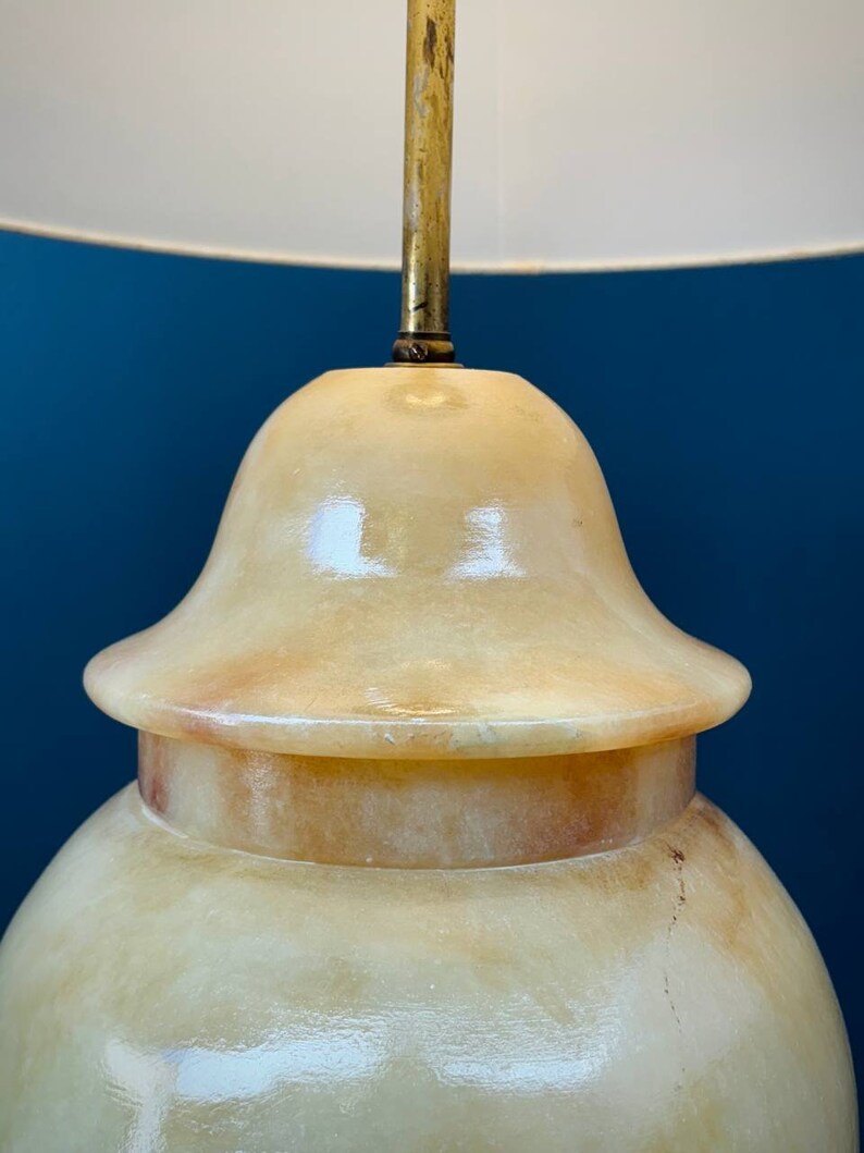 Vintage Hollywood Regency Alabaster Table Lamp, c.1960s image 6
