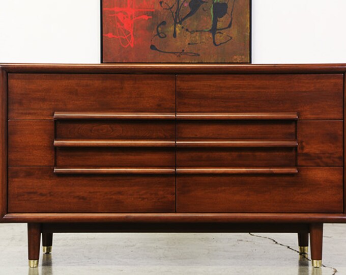 Vintage Walnut Dresser by Furniture Guild of California Etsy