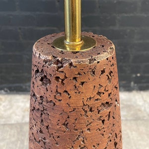 Mid-Century Modern Terracota & Brass Accent Table Lamp, c.1960s image 4