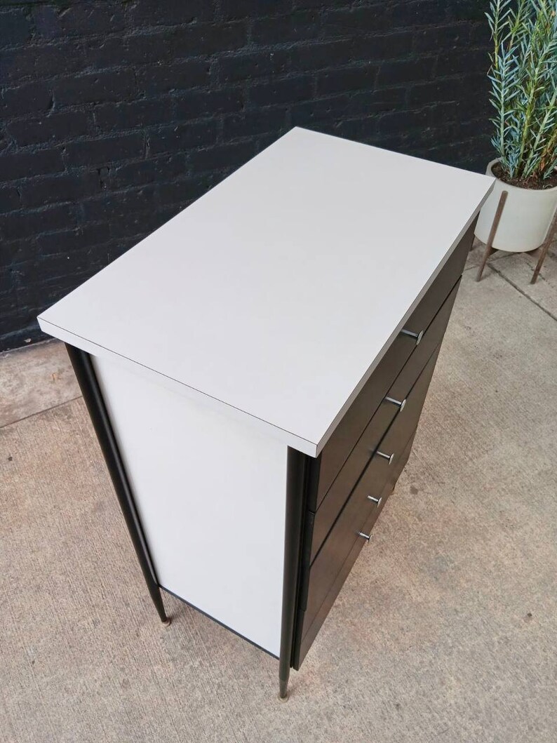 Mid-Century Modern Two-Tone Highboy Dresser, c.1960s image 7