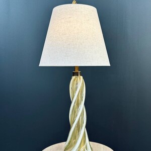 Mid-Century Modern Murano Gold & White Twist Table Lamp, c.1960s image 1