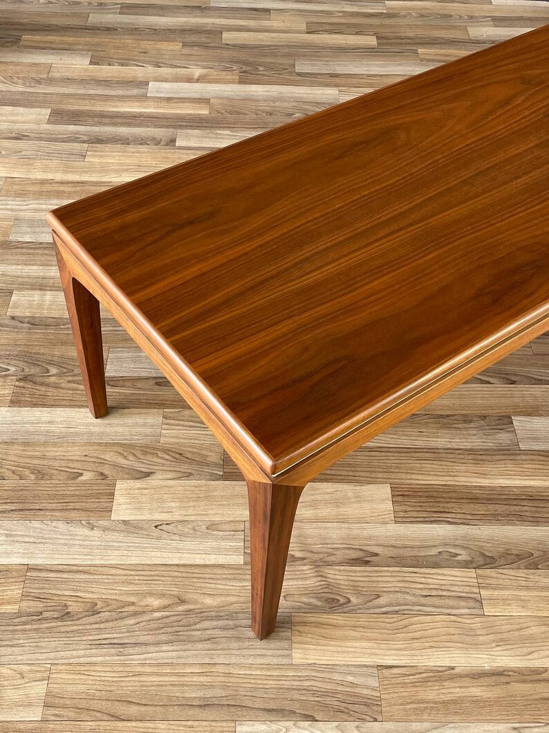 Mid-Century Modern Walnut Coffee Table with White Accent, c.1960s image 4