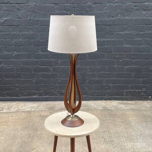 Mid-Century Modern Sculpted Walnut Table Lamp, c.1960s image 2