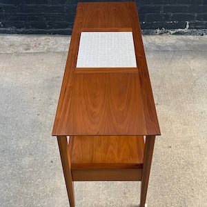 Mid-Century Modern Tile Fliptop Insert Drop Front Credenza Console Table, c.1960s image 8