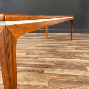 Mid-Century Modern Walnut Coffee Table with White Accent, c.1960s image 8