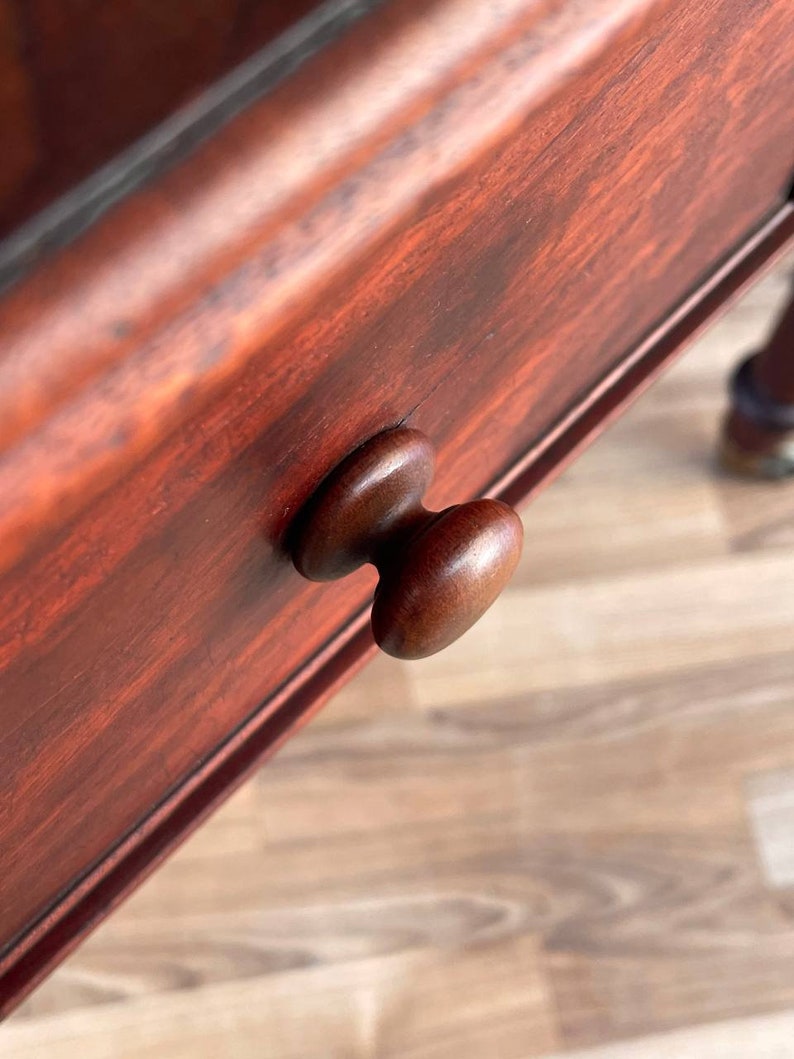 Antique Empire Style Partners Desk with Leather Top, c.1930s image 8