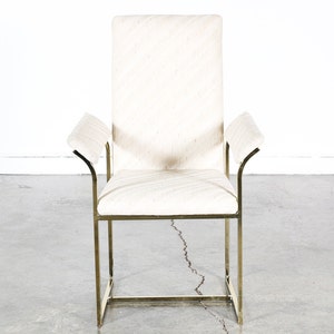 Milo Baughman Style Brass Dining Chairs image 5