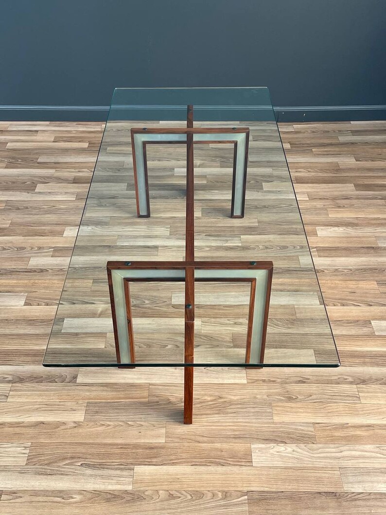 Danish Modern Rosewood & Steel Coffee Table by Henning Koch, c.1960s image 4