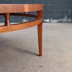 Mid-Century Modern Walnut Coffee Table with Inlaid Bowtie Rosewood by Lane , c.1960s image 9