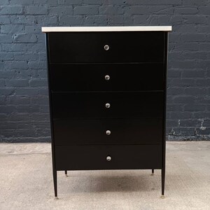 Mid-Century Modern Two-Tone Highboy Dresser, c.1960s image 5