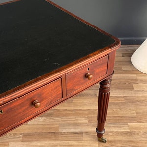 Antique Empire Style Partners Desk with Leather Top, c.1930s image 7