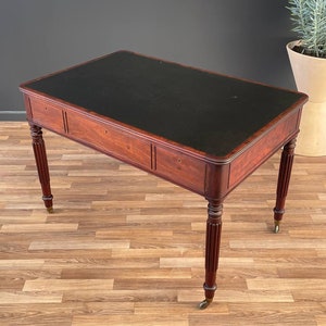 Antique Empire Style Partners Desk with Leather Top, c.1930s image 5