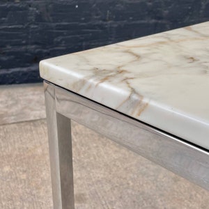 Signed Original Mid-Century Modern Carrara Marble Coffee Table by Knoll, c.1950s image 8