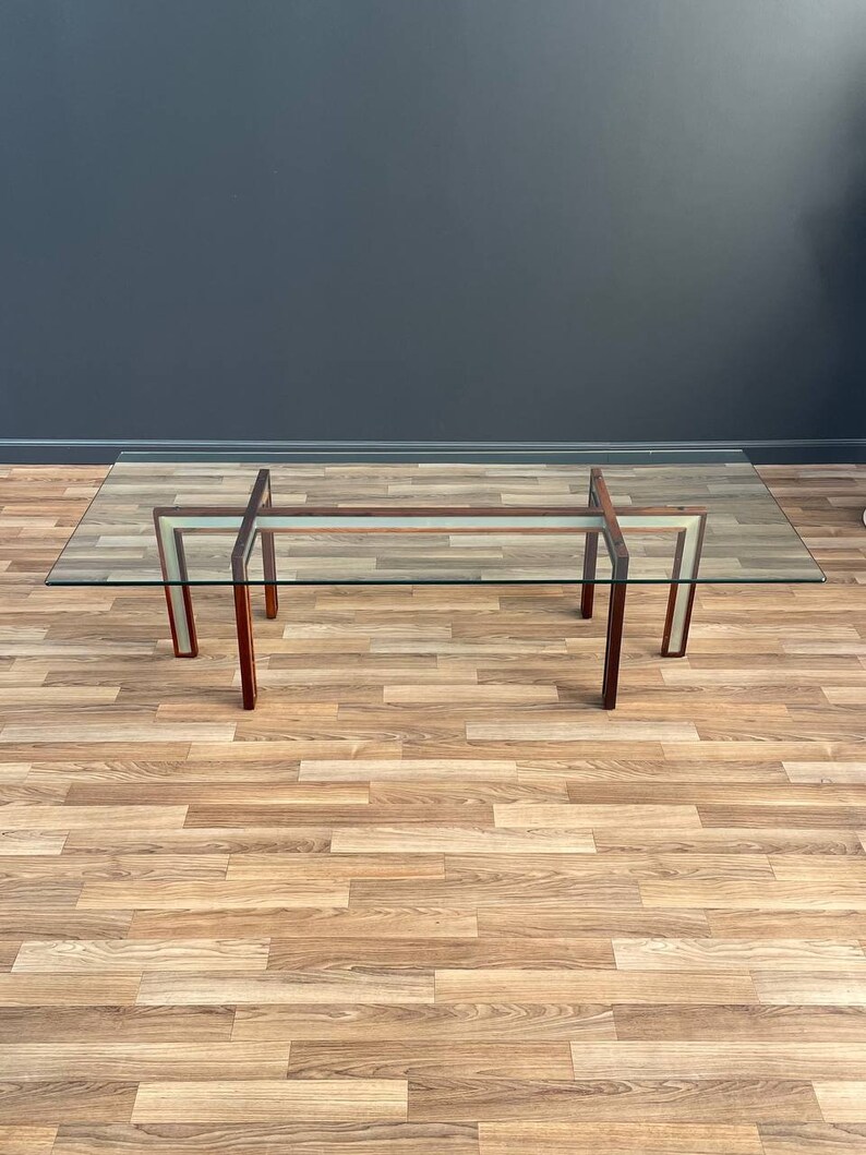 Danish Modern Rosewood & Steel Coffee Table by Henning Koch, c.1960s image 2