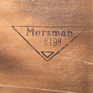 Mid-Century Modern Walnut Guitar Pick Style Side Table by Mersman, c.1960s image 9