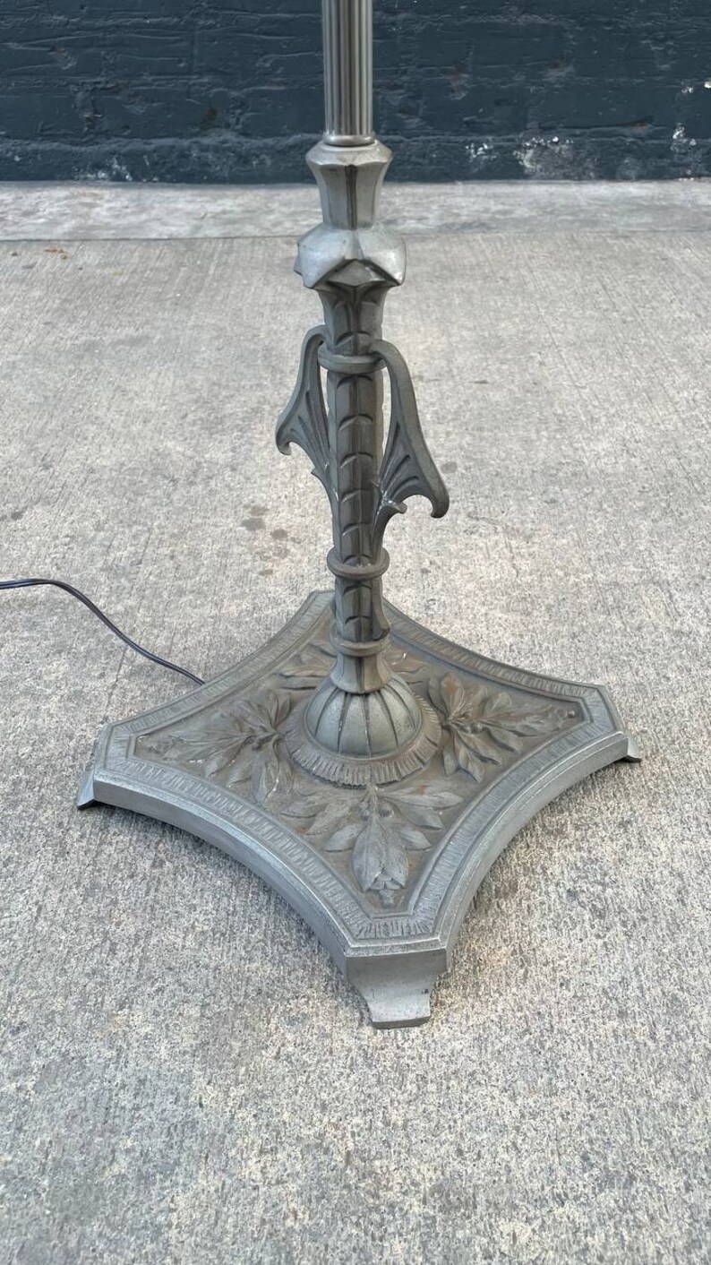 Antique Art Deco Style Floor Lamp with Tiffany Style Shade, c.1940s image 8