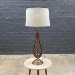 Mid-Century Modern Sculpted Walnut Table Lamp, c.1960s image 1
