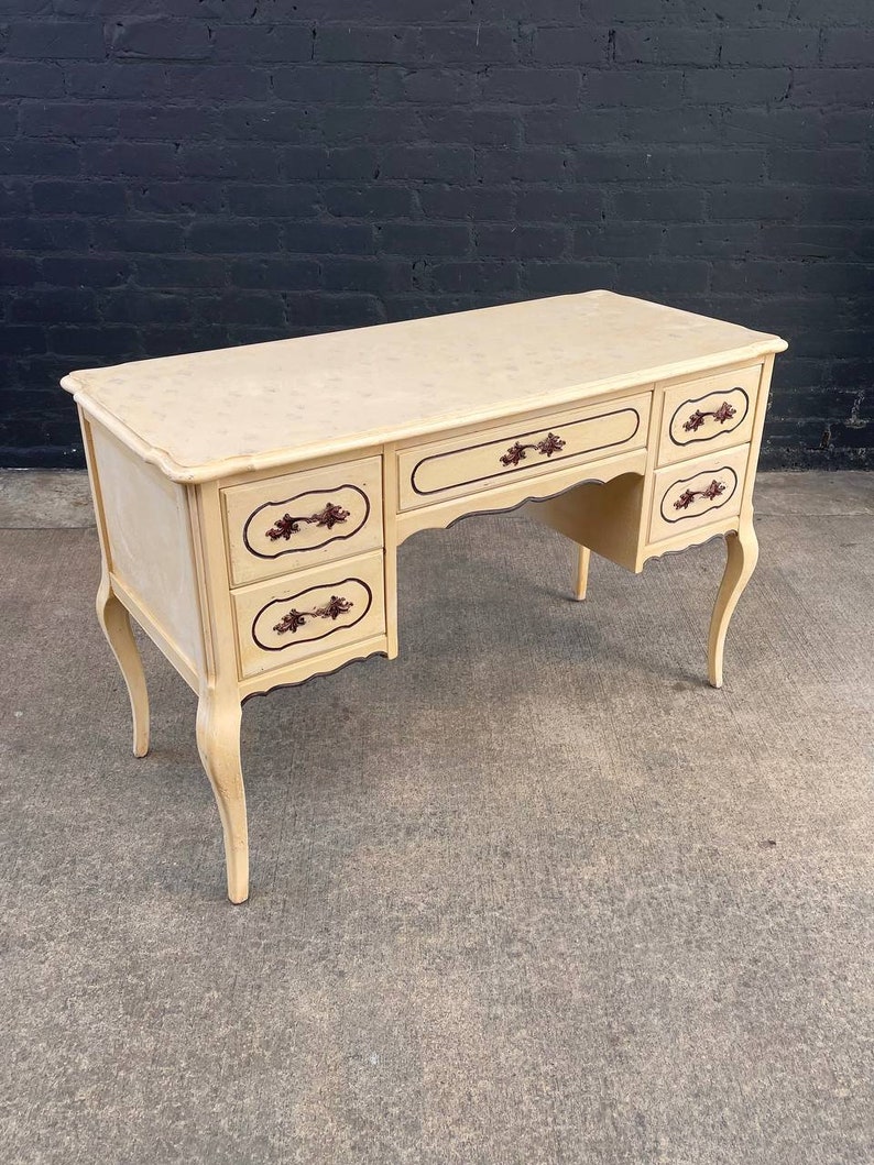 Vintage French Provincial Style Painted Writing Desk, c.1960s image 2