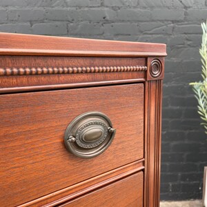 American Antique Federal Style Mahogany Highboy Dresser, c.1950s image 7