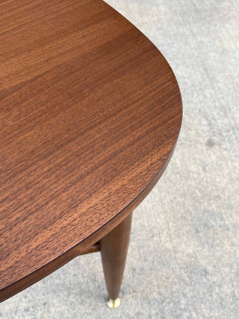 Mid-Century Modern Walnut Guitar Pick Style Side Table by Mersman, c.1960s image 5