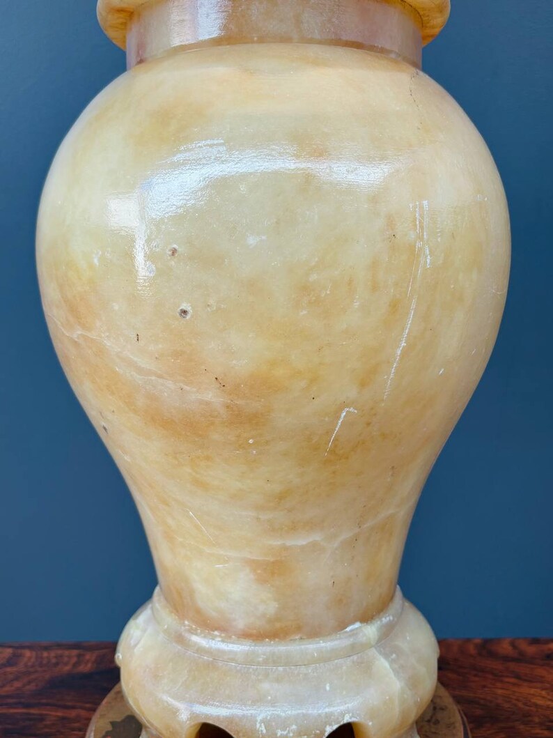 Vintage Hollywood Regency Alabaster Table Lamp, c.1960s image 4