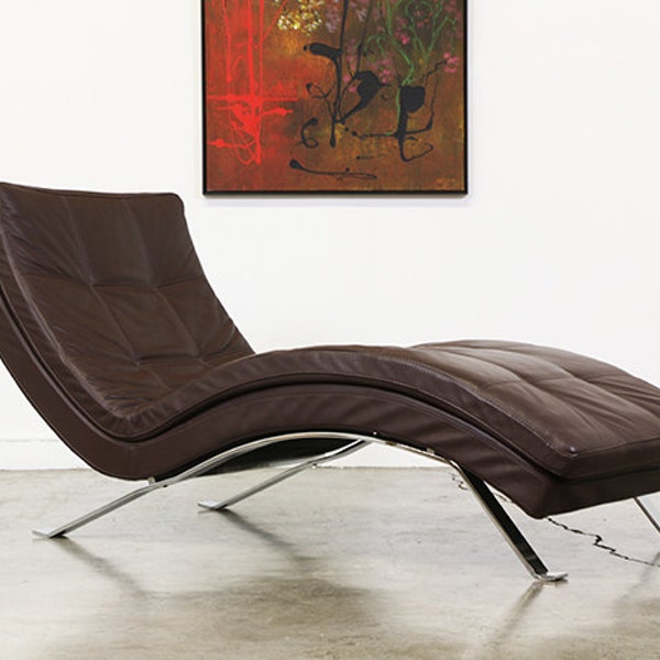 Vintage Leather Chaise Lounge