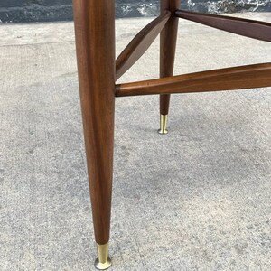 Mid-Century Modern Walnut Guitar Pick Style Side Table by Mersman, c.1960s image 6