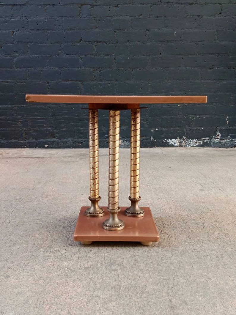 Hollywood Regency Column Style Side Table, c.1960s image 3