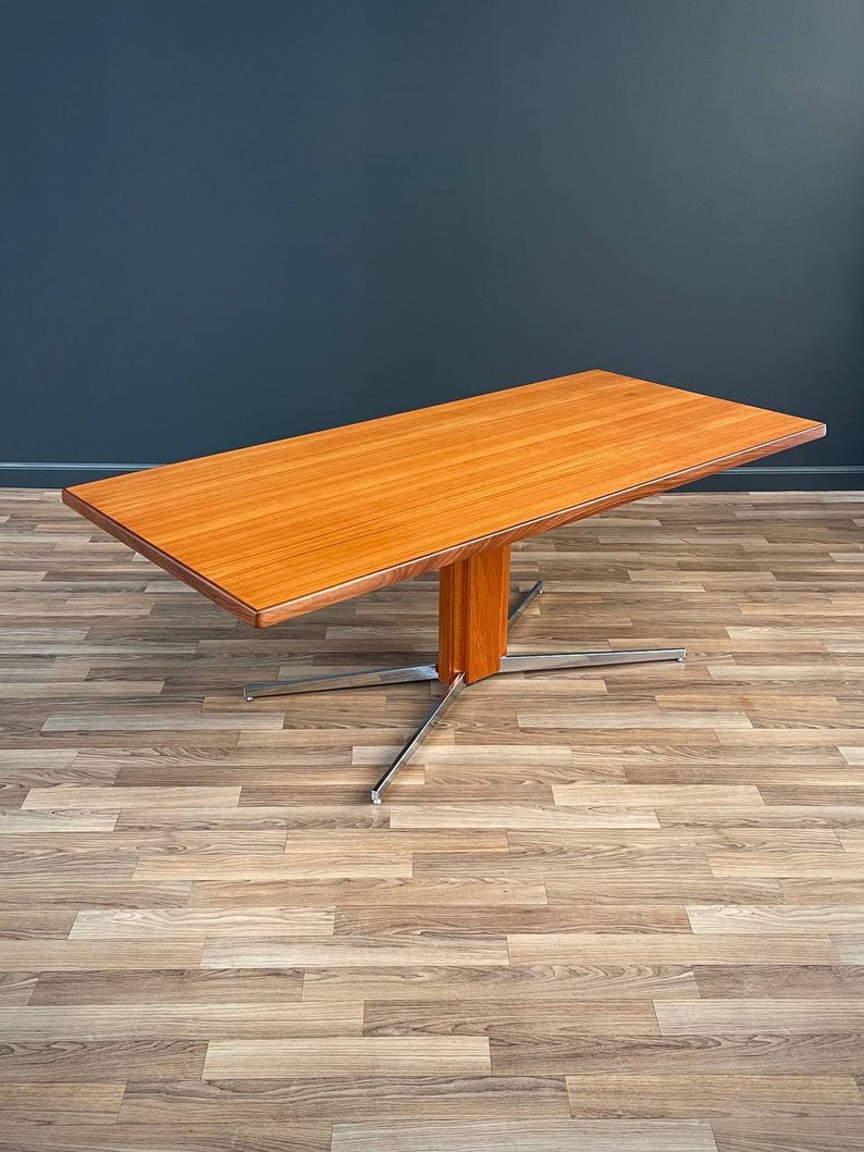 Danish Modern Teak & Steel Adjustable Table / Desk, c.1960s image 3