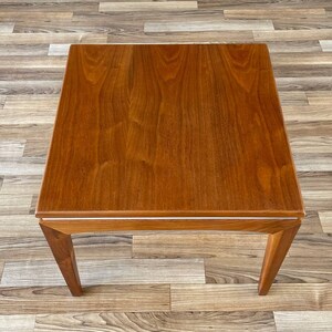 Mid-Century Modern Walnut Side Table with White Accent, c.1960s image 6