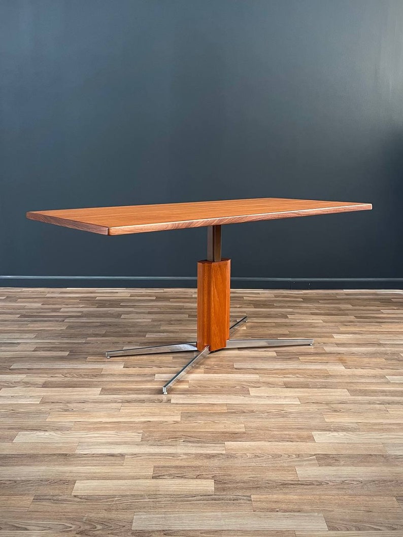 Danish Modern Teak & Steel Adjustable Table / Desk, c.1960s image 2