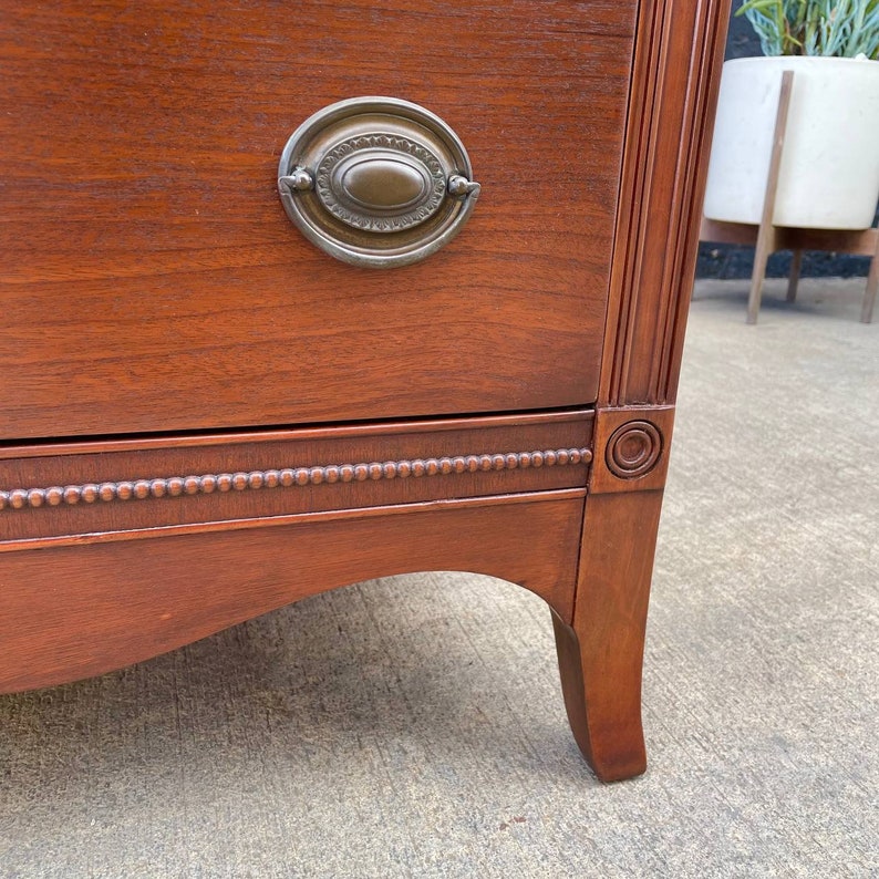 American Antique Federal Style Mahogany Highboy Dresser, c.1950s image 6