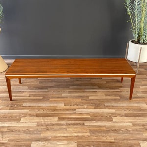 Mid-Century Modern Walnut Coffee Table with White Accent, c.1960s image 2