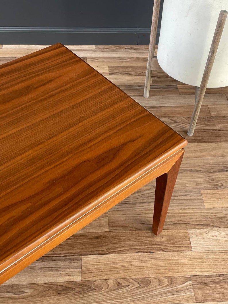 Mid-Century Modern Walnut Coffee Table with White Accent, c.1960s image 5