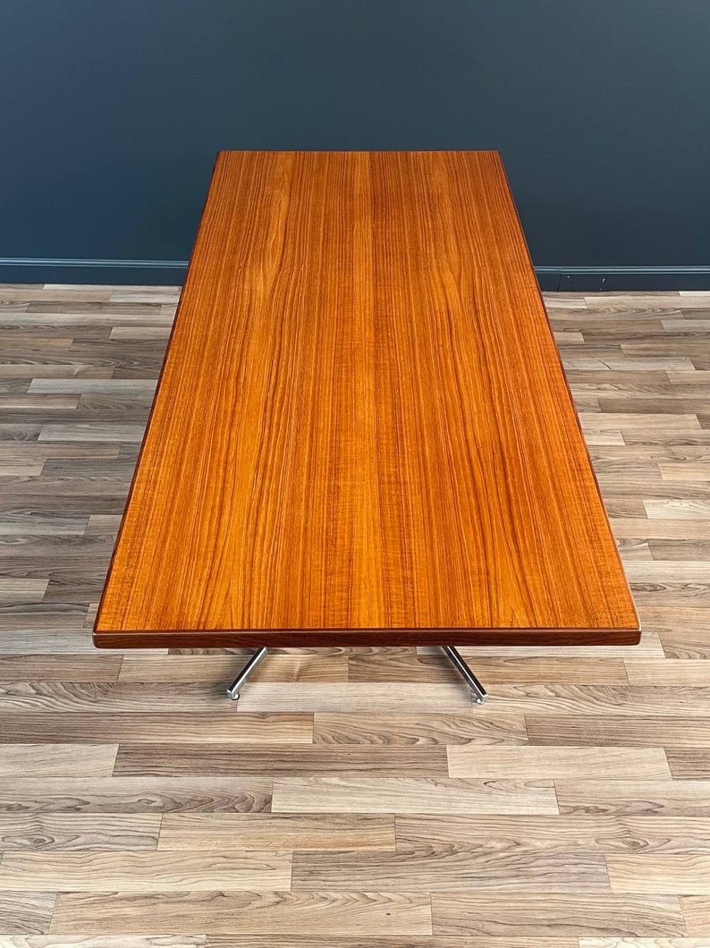 Danish Modern Teak & Steel Adjustable Table / Desk, c.1960s image 6