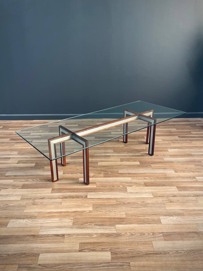 Danish Modern Rosewood & Steel Coffee Table by Henning Koch, c.1960s image 1