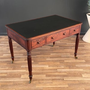 Antique Empire Style Partners Desk with Leather Top, c.1930s image 1