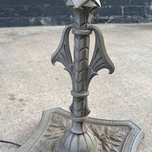 Antique Art Deco Style Floor Lamp with Tiffany Style Shade, c.1940s image 9