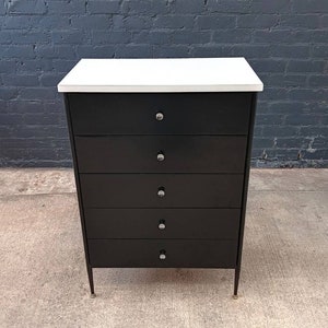 Mid-Century Modern Two-Tone Highboy Dresser, c.1960s image 4