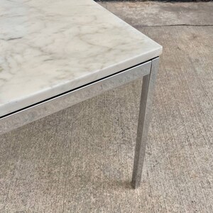 Signed Original Mid-Century Modern Carrara Marble Coffee Table by Knoll, c.1950s image 7